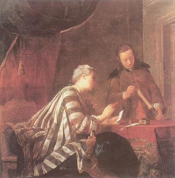 Jean Baptiste Simeon Chardin : Lady Sealing a Letter